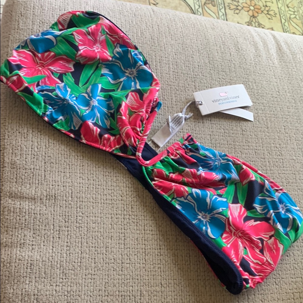 Vineyard Vines Reversible Oleander Bandeau Bikini Top NWT